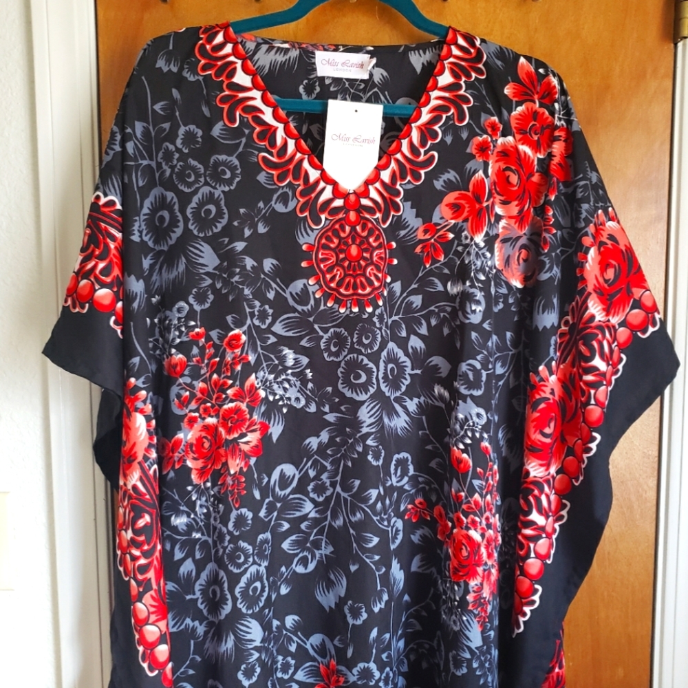 NWT Miss Lavish London printed robe/caftan sze 14-18